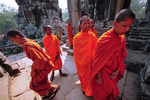 Buddhist monks at Angkor Thom